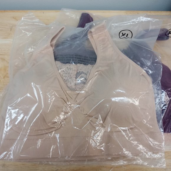 Rhonda Shear 2-Pack Cotton Blend Bra Lace, XL - Picture 1 of 6